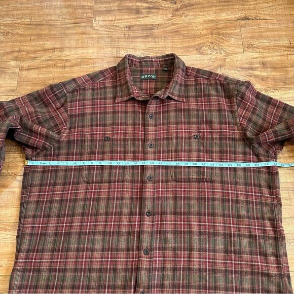 Orvis Perfect Flannel Button Down Shirt Plaid Mens Size XXL Style 1L21 Red Green - Picture 11 of 13